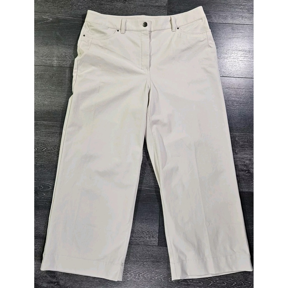 Lululemon City Sleek 5 Pocket Pant Women 32 Beige Wide Leg High Rise Office Crop